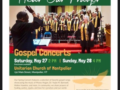 Montpelier Community Gospel Choir Concerts May 27 & 28